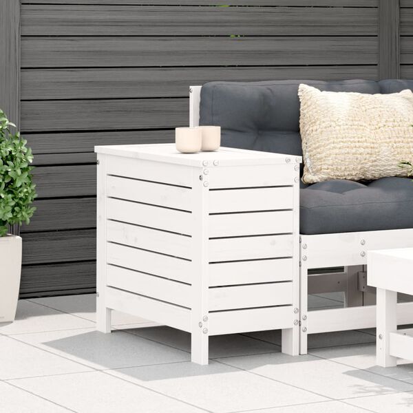 vidaXL Repose-pied de jardin blanc 62x31,5x52 cm bois de pin massif