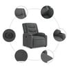 vidaXL Fauteuil inclinable &eacute;lectrique Gris fonc&eacute; Tissu