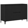 vidaXL Buffet Ch&ecirc;ne noir 104 x 35 x 70 cm Bois d'ing&eacute;nierie