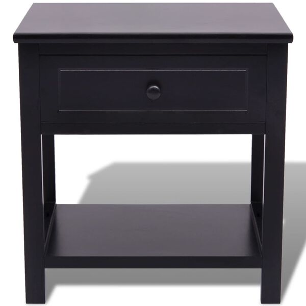 vidaXL Table de chevet Bois Noir