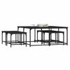 vidaXL Tables basses gigognes 5 pcs noir bois d'ing&eacute;nierie
