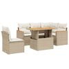 vidaXL Salon de jardin avec coussins 6 pcs beige r&eacute;sine tress&eacute;e