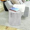 vidaXL Table basse/tabouret martel&eacute; en aluminium Argent&eacute;