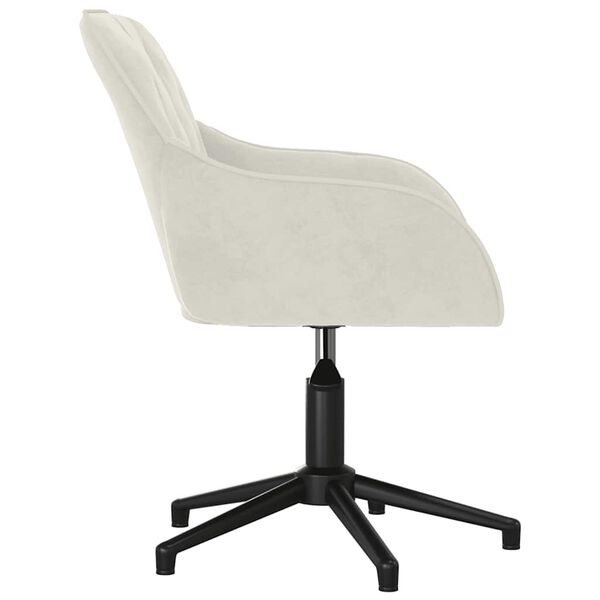 vidaXL Chaise pivotante de bureau Cr&egrave;me Velours