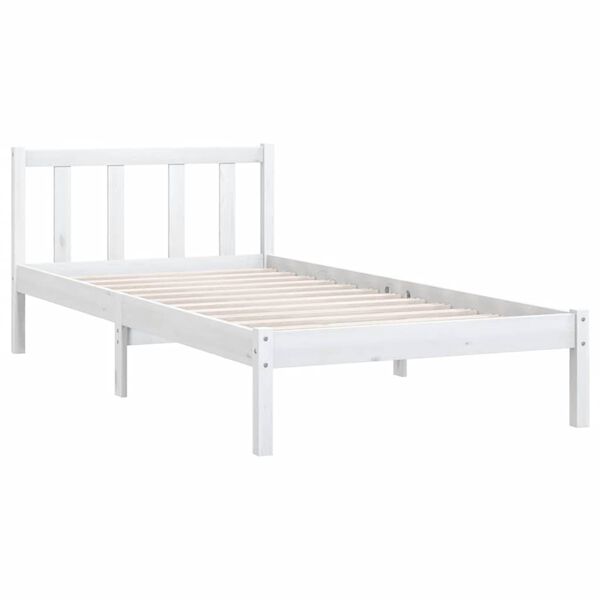 vidaXL Cadre de lit sans matelas blanc bois massif 90x200 cm
