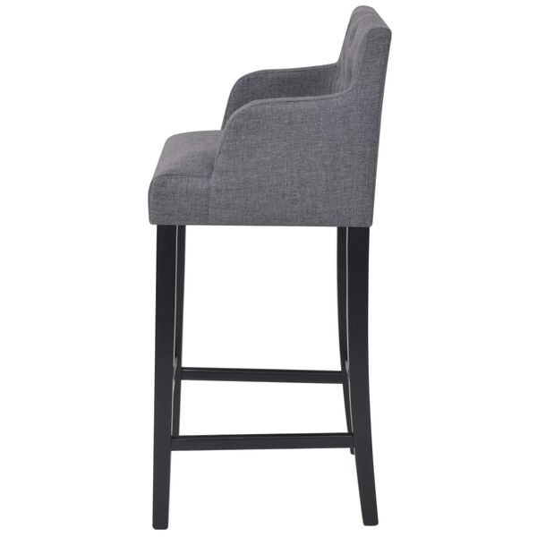 vidaXL Tabourets de bar lot de 2 gris foncé tissu