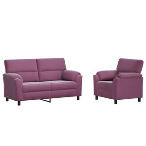 vidaXL Ensemble de Canap&eacute;s 2 pcs Pourpre Velours