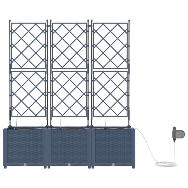 vidaXL Cache-pot de jardin 2 pcs Gris 80 x 40 x 125,5 cm Acier