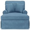 vidaXL Chaise lounge avec jupe avec coussin Bleu 91 x 157 x 91 cm