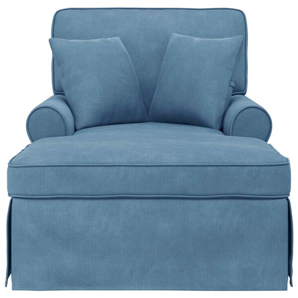 vidaXL Chaise lounge avec jupe avec coussin Bleu 91 x 157 x 91 cm
