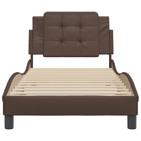 vidaXL Cadre de lit sans matelas Zadar marron 100x200 cm similicuir