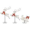 vidaXL Renne de No&euml;l avec tra&icirc;neau 3 pc 160 LED Blanc chaud