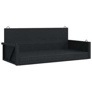 vidaXL Balancelle noir 119x56x48 cm r&eacute;sine tress&eacute;e
