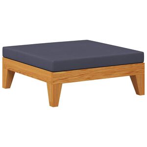 vidaXL Repose-pied sectionnel avec coussin gris fonc&eacute; Bois d'acacia