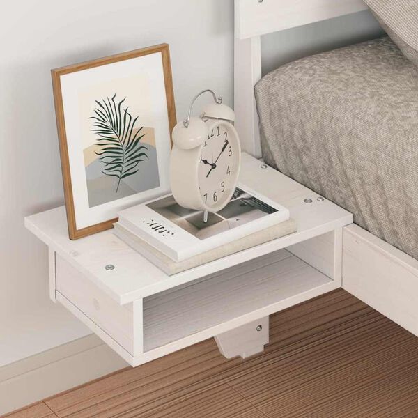 vidaXL Cadre de lit avec tête de lit Blanc 75 x 190 cm Pin massif