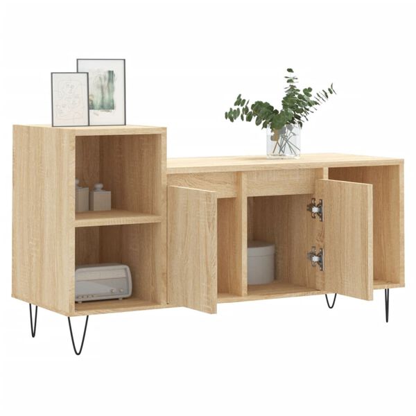 vidaXL Meuble TV Ch&ecirc;ne sonoma 100x35x55 cm Bois d'ing&eacute;nierie