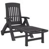 vidaXL Chaise longue pliable avec roues anthracite PP