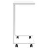 vidaXL Table d'appoint avec roues Blanc 55x35x70 cm Bois d'ing&eacute;nierie