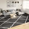vidaXL Tapis shaggy &agrave; poils longs moderne noir et cr&egrave;me 300x400 cm