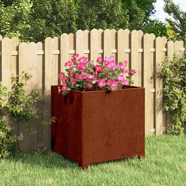 vidaXL Jardini&egrave;re avec pieds Rouill&eacute; 40x40x40 cm Acier corten