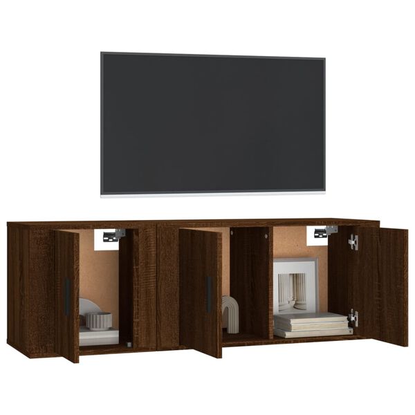 vidaXL Ensemble de meubles TV 2 pcs Ch&ecirc;ne marron Bois d'ing&eacute;nierie