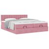 vidaXL Cadre de lit ottoman avec matelas rose 200x200 cm velours