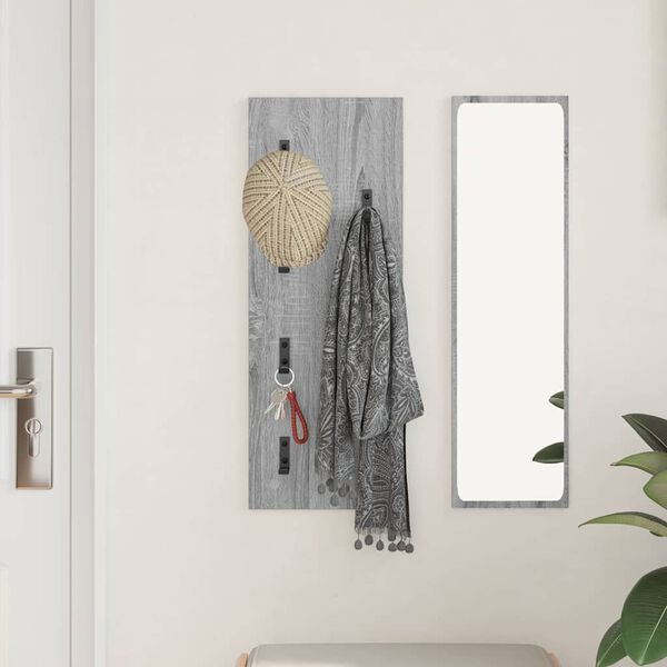 vidaXL Porte-manteau mural Montage mural Gris Sonoma 30 x 1,5 x 80 cm