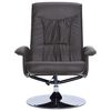 vidaXL Fauteuil de massage avec repose-pied Gris Similicuir
