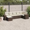 vidaXL Salon de jardin avec coussins 7 pcs marron r&eacute;sine tress&eacute;e