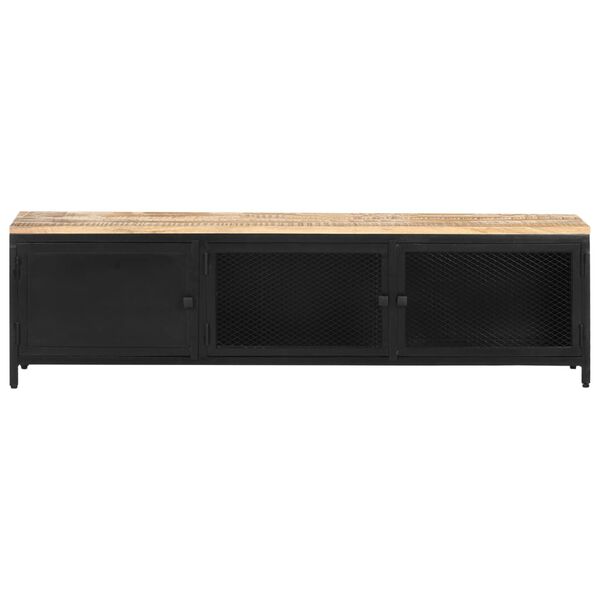 vidaXL Meuble TV 130x30x37 cm Bois de manguier massif brut