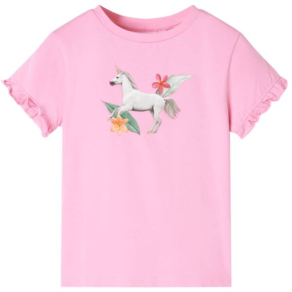 T-shirt enfants à manches courtes rose vif 116