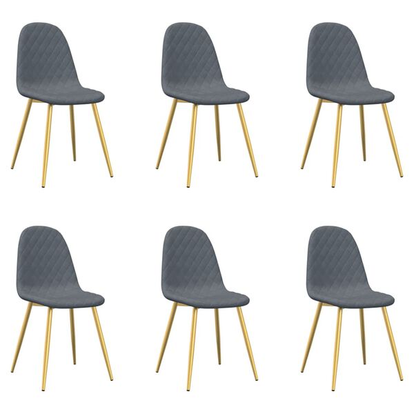 vidaXL Chaises à manger lot de 6 gris foncé velours