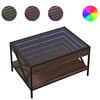 vidaXL Table basse avec LED infini ch&ecirc;ne marron 70x50x38 cm