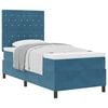 vidaXL Lit &agrave; ressorts avec matelas Bleu fonc&eacute; 90 x 190 cm Velours
