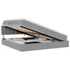 vidaXL Lit de rangement LED avec matelas Gris clair 200 x 200 cm Tissu
