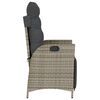vidaXL Chaise inclinable de jardin et repose-pied gris résine tressée