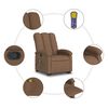 vidaXL Fauteuil de massage inclinable Marron Tissu