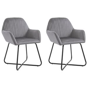 vidaXL Chaises &agrave; manger lot de 2 gris velours