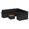 vidaXL Ensemble de canapé de jardin 9 pcs Noir Poly rotin
