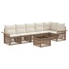vidaXL Ensemble de canap&eacute; de jardin 7 pcs Beige polyrotin