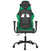 vidaXL Chaise de jeu de massage Noir et vert Similicuir
