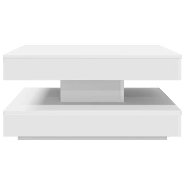 vidaXL Table basse rotative &agrave; 360 degr&eacute;s blanc 70x70x34,5 cm