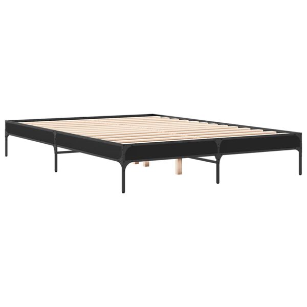 vidaXL Cadre de lit sans matelas noir 150x200 cm