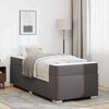 vidaXL Cadre de lit avec matelas Gris 90 x 190 cm tissu