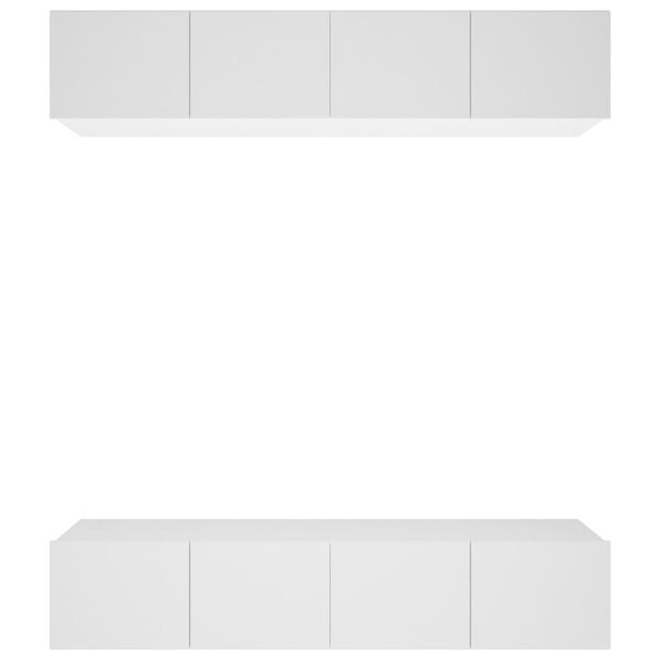 vidaXL Meubles TV 4 pcs blanc 80x30x30 cm bois d'ingénierie