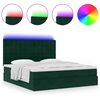 VidaXL Cadre de lit ottoman avec matelas vert fonc&eacute; 180x200cm velours
