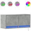 vidaXL Meuble TV mural avec lumi&egrave;res LED gris b&eacute;ton 80x31x35 cm