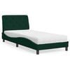 vidaXL Lit avec matelas vert fonc&eacute; 90x190 cm velours