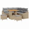 vidaXL Ensemble de canap&eacute; de jardin 8 pc 7 place Beige Poly rotin