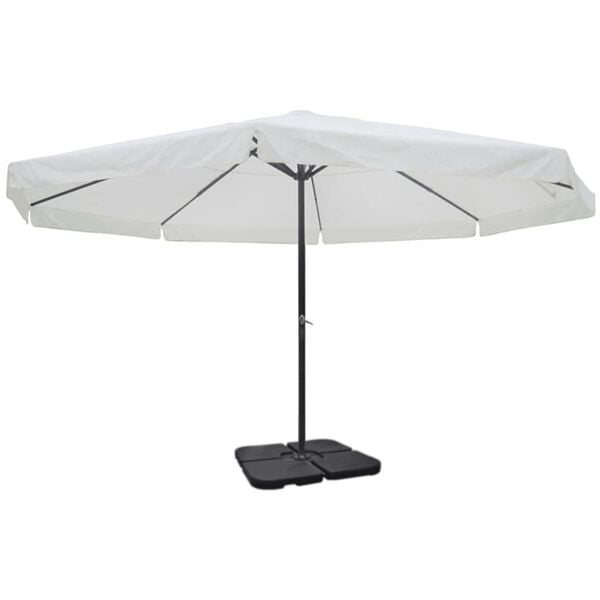 vidaXL Parasol de jardin avec base portable aluminium blanc